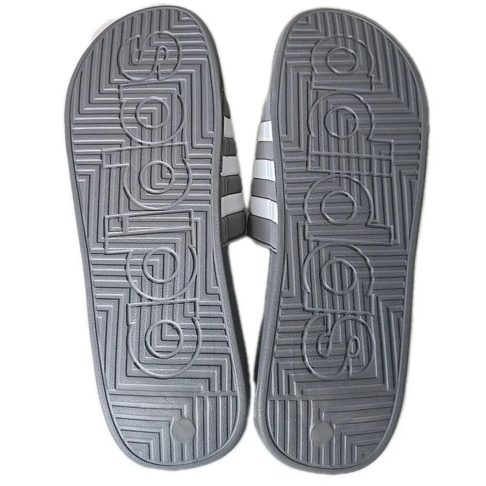 Adidas Adissage NIB Slides Sandal Grey & White Men's Size 17 New HQ4373